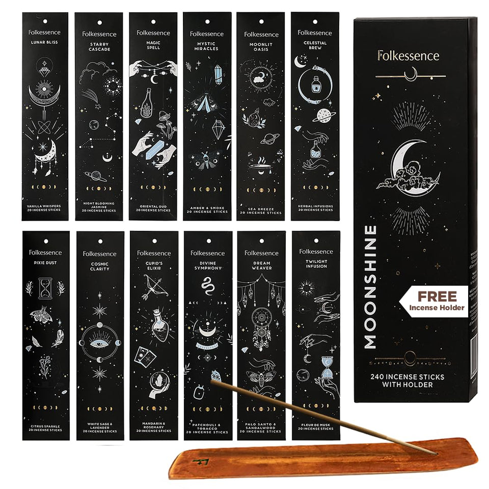 Folkulture incense sticks gift set with holder for meditation rituals.