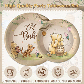 FOLNESH Winnie Bear napkins complete the theme and simplify cleanup