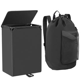 Foluck 60L 2-in-1 hamper with lid keeps clothes organized and protected.