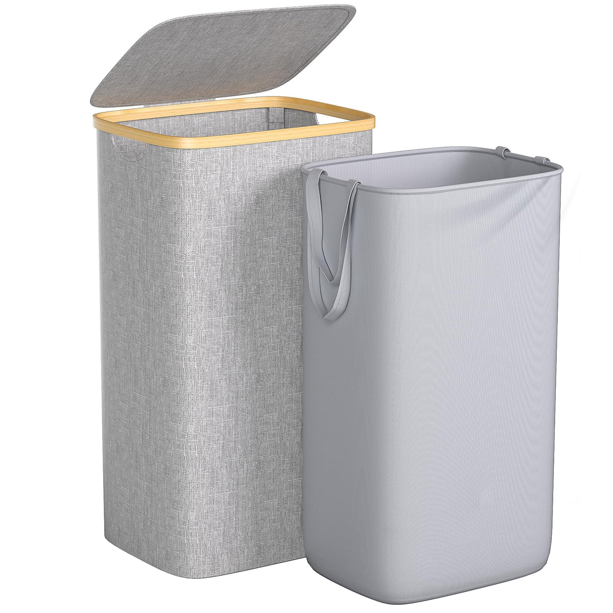 Foluck large laundry hamper with 100L capacity in a dorm or bedroom setting.