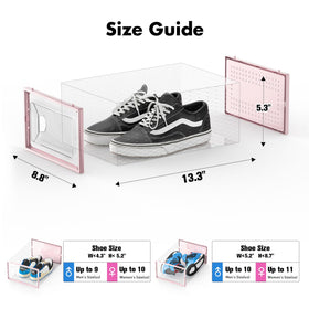 Foluck clear body shoe boxes showcase sneakers for quick selection in the closet.