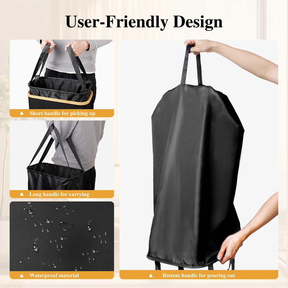 Foluck Slim Laundry Hamper collapsible stand demonstrates portable storage when not in use.