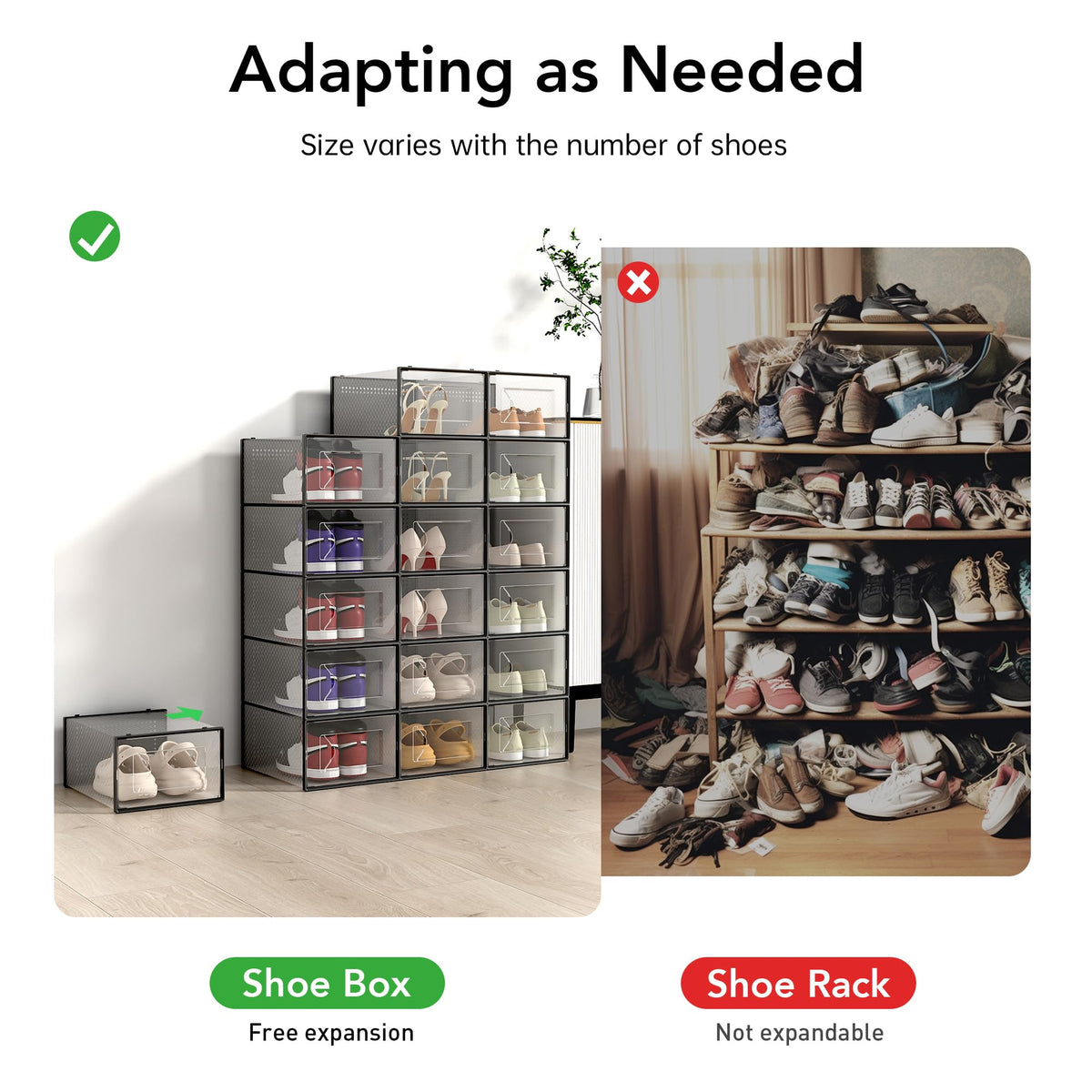 Lids open for easy placement and quick selection.