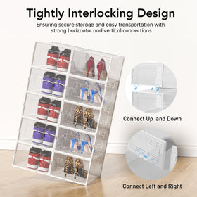 Foluck X-Large shoe storage box lids open to reveal ventilation.