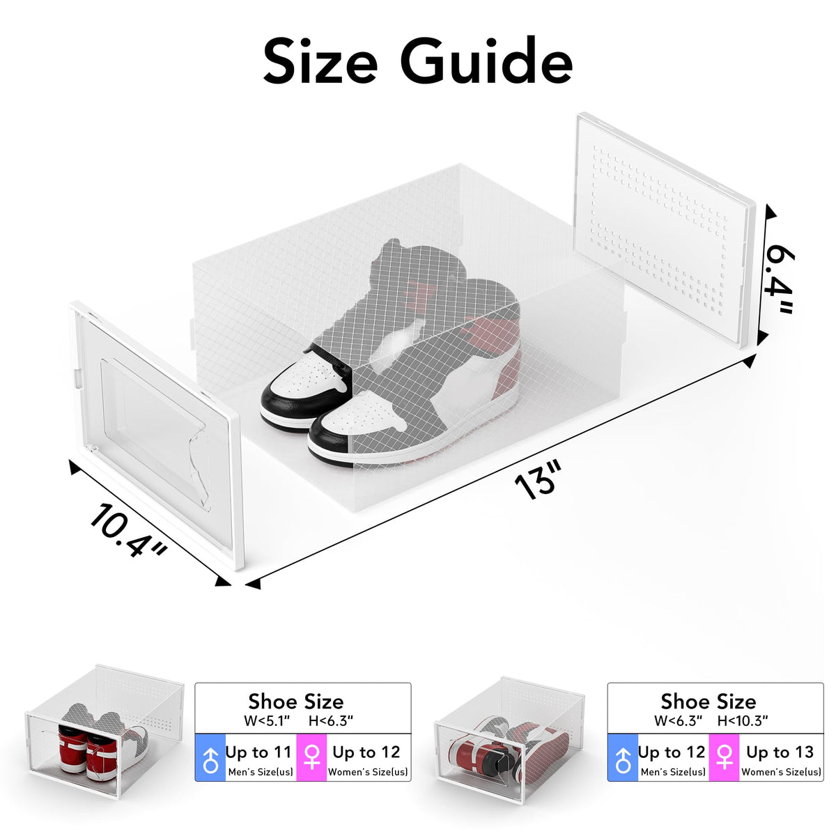 Foluck X-Large shoe storage box side view highlighting interlocking stability.