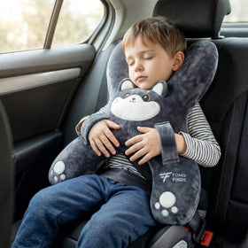 FOMO Finds Luna plush car pillow for kids provides cozy snuggle on road trips.