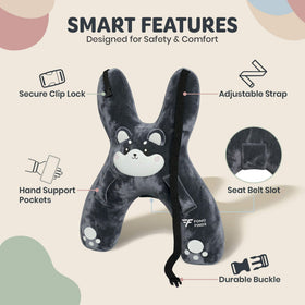 FOMO Finds seat belt slot keeps the pillow securely in place.