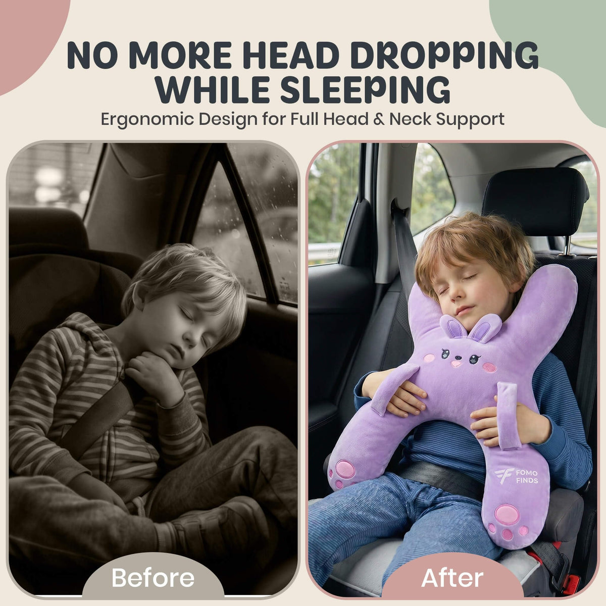 FOMO Finds Milo plush pillow adds playful comfort on long journeys.