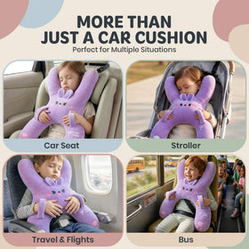 FOMO Finds car pillow seatbelt slot helps keep the head secure.