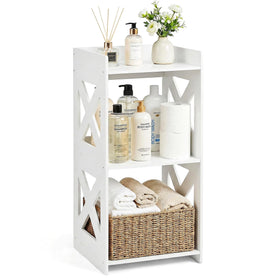 FONHAYE three-tier corner shelf with assembly-ready design for tidy bathrooms and towels