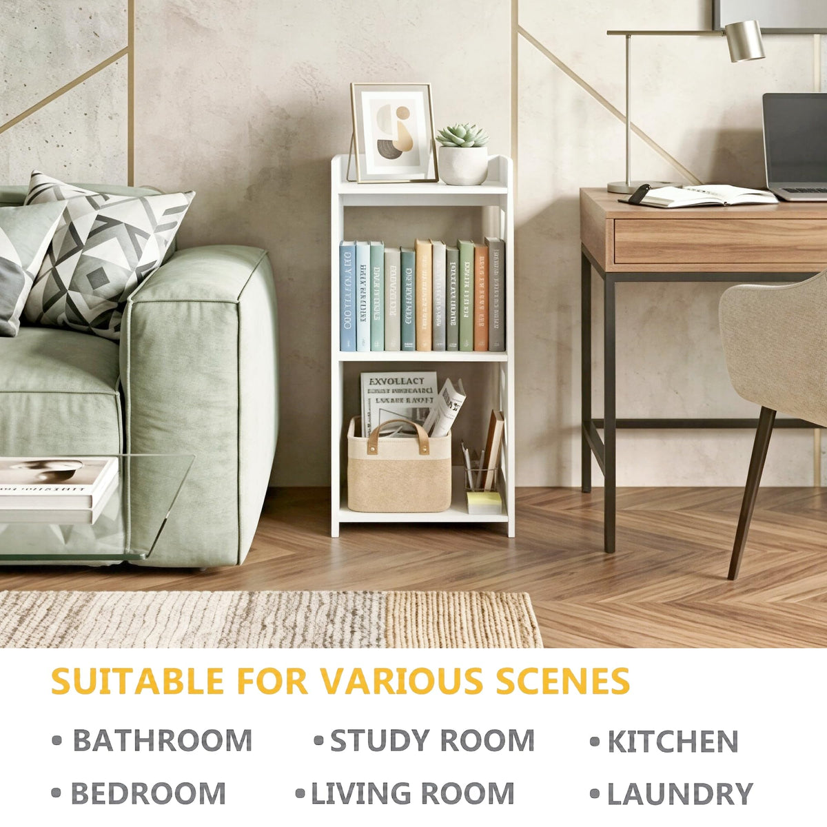 FONHAYE white restroom storage keeps spaces tidy and bright