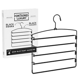 Fontaines Luxury 5 Tier Hangers heavy-duty metal construction for durable closet storage.