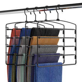 Fontaines Luxury 5 Tier Hangers ultra-slim design for space-saving closet organization.