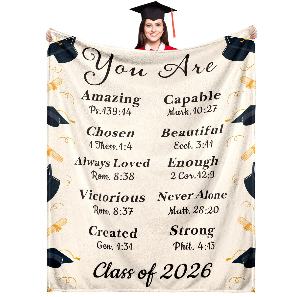 FOOZDEEVAAQ graduation throw blanket close-up shows plush flannel for cozy lounging