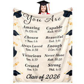 FOOZDEEVAAQ graduation throw blanket close-up shows plush flannel for cozy lounging