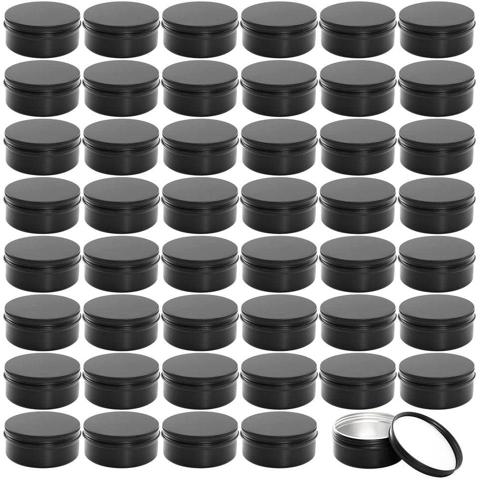Foraineam 4 oz metal round tin with screw lid for secure, mess-free storage.