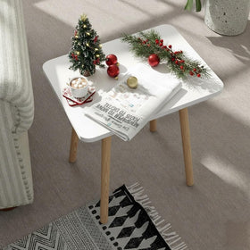 FORAOFUR small side table in living room corner with plant