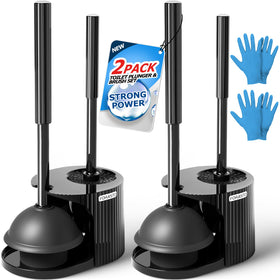 FORASTO 2in1 toilet brush and plunger set handy for quick bathroom cleanup.