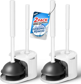 FORASTO 2in1 toilet brush with sturdy bristles for thorough cleaning.