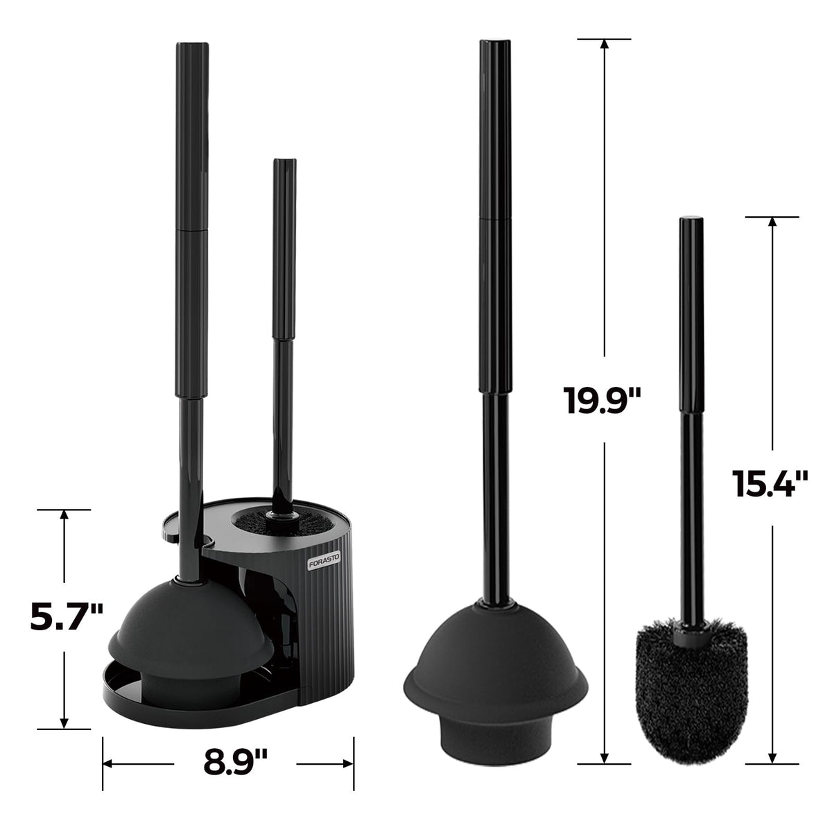 FORASTO professional-grade plunger seals tight against stubborn clogs.