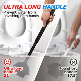 Forasto extended-handle plunger offers comfort and splash protection during use.