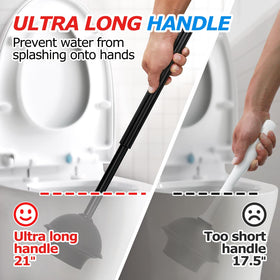 FORASTO toilet brush with 360-degree bristles for thorough cleaning