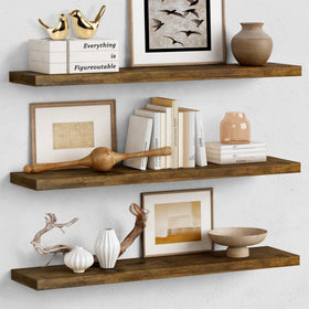 Forbena 36-inch floating shelves set with display space for books and decor