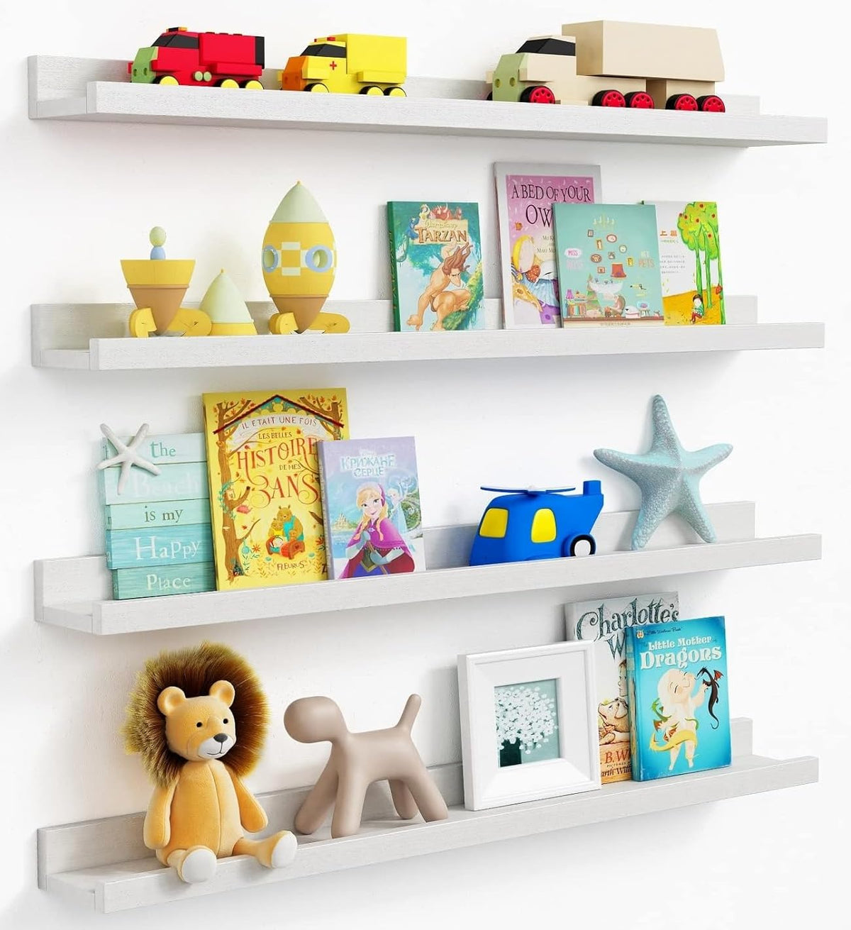 Forbena 36-inch floating shelves wall-mount assembly for quick setup.