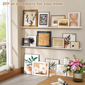 Forbena 48-inch white shelves front view for a clean gallery look.