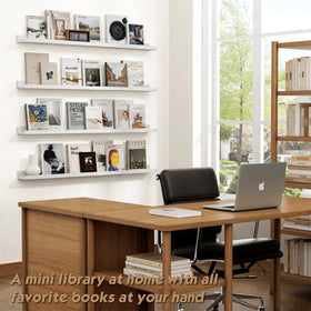 Forbena 48-inch white shelves side view highlighting slim profile.