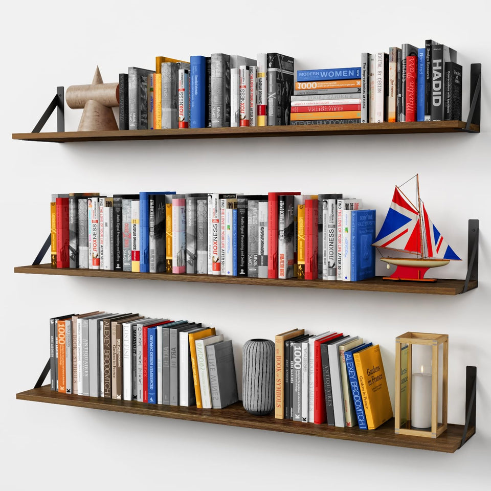 Forbena 48-inch floating shelves set on wall for extra storage and display