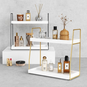 Forbena with toiletries image emphasizes easy reach and tidy shelves