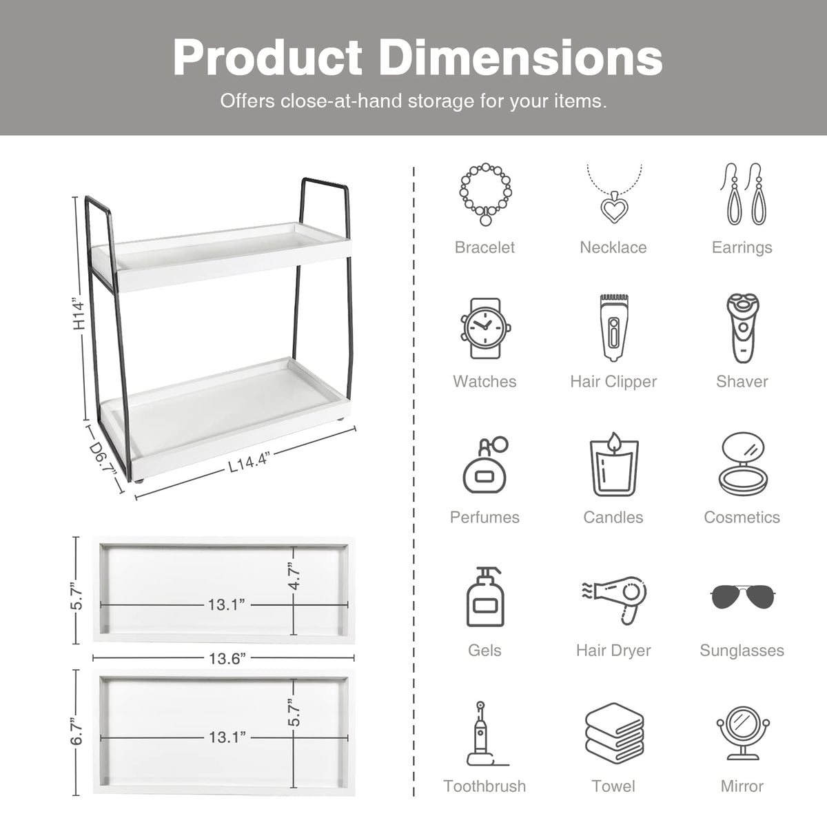 Forbena durable gray metal frame adds stability and style