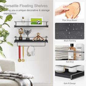 Forbena easy-install floating shelves showing quick wall setup.