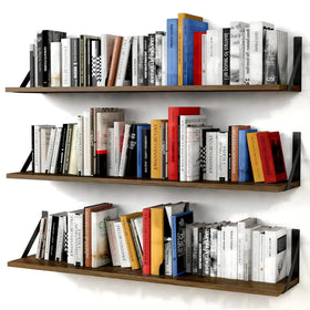 Forbena floating wall shelves in a 3-panel layout for organized storage.