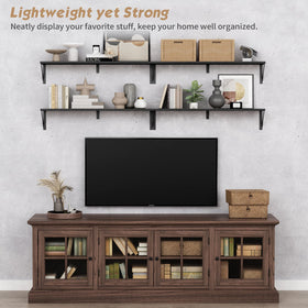 Forbena 8in deep shelves maximize display space and stability.