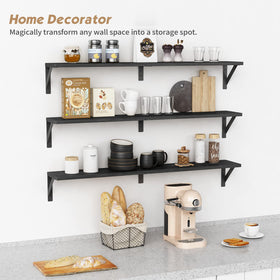 Forbena hardwood shelf construction adds natural texture and durability.