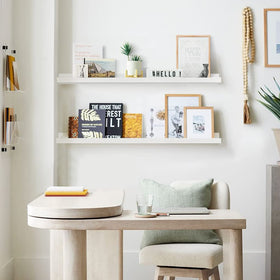 Forbena long picture ledges with lip secure frames and photos.