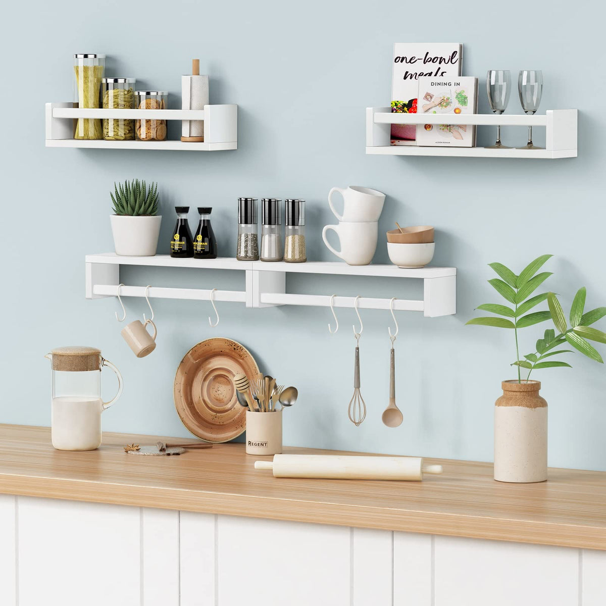 Forbena multi-use nursery shelves white promote tidy spaces and quick access.