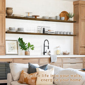 Forbena rustic wood shelves ideal for kitchen, office, or living room organization