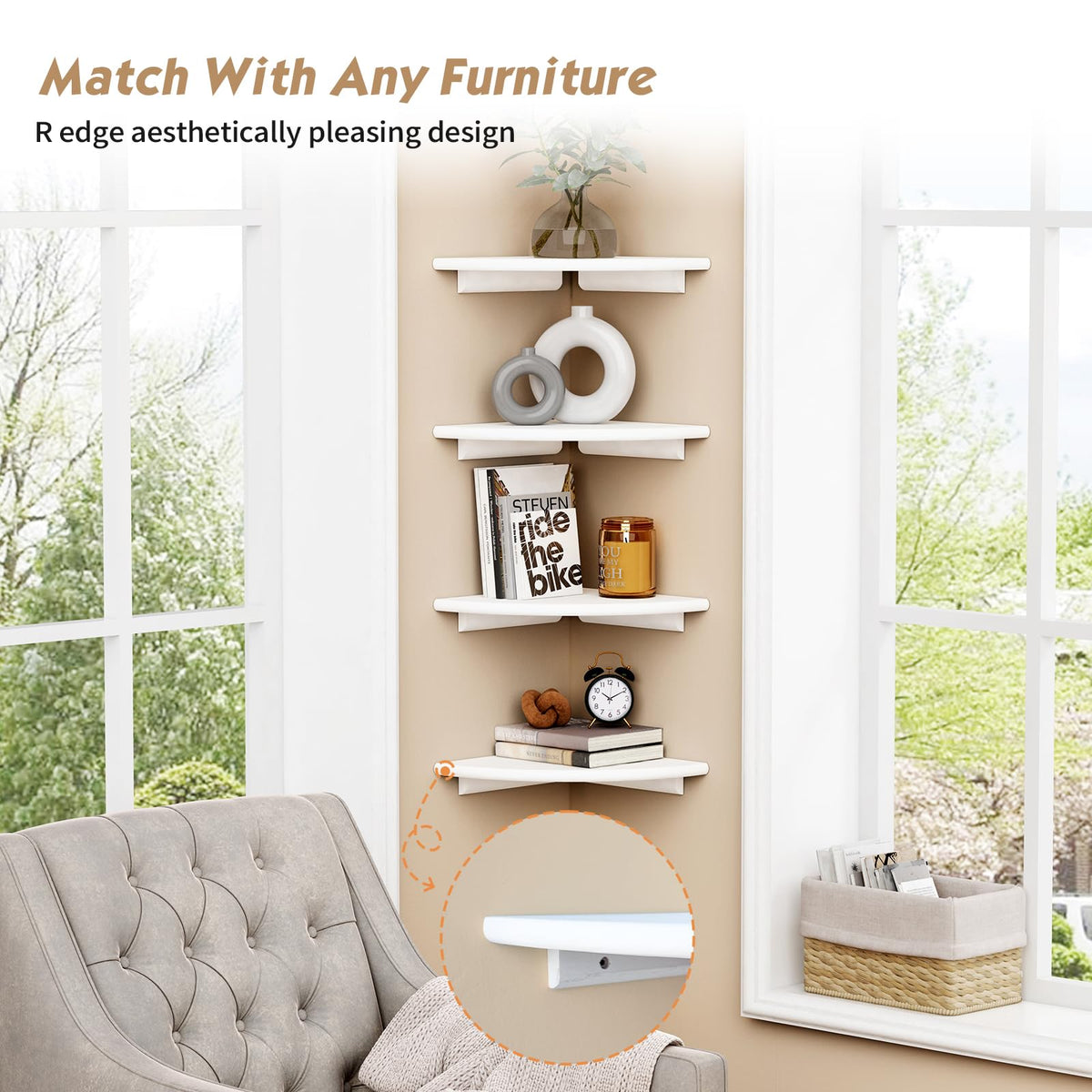 Forbena shelves hardware included for easy DIY installation.