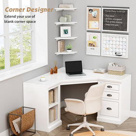 Forbena space-saving corner shelves ideal for small rooms and counters.