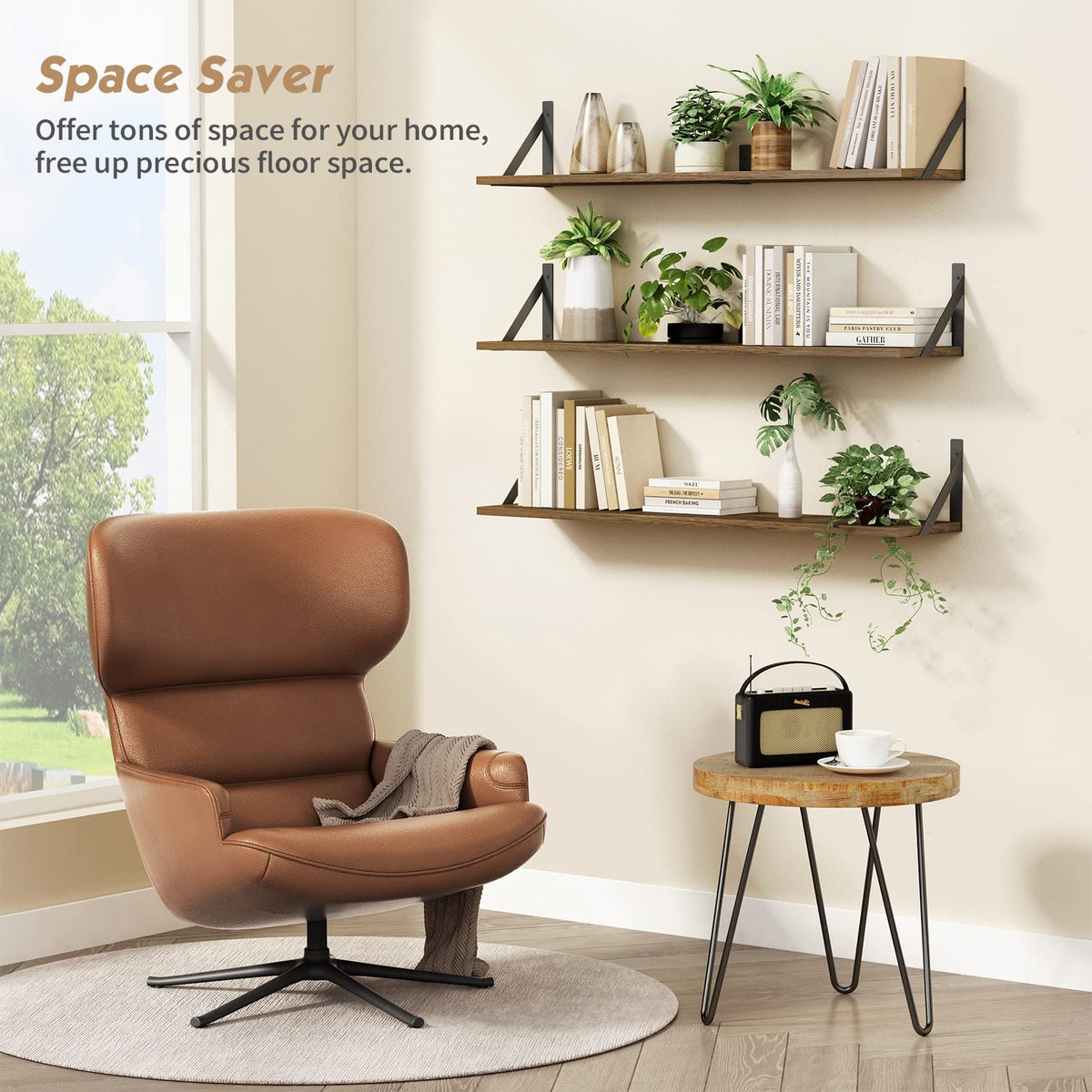 Forbena versatile wall shelves suitable for kitchen, living room, or office storage.