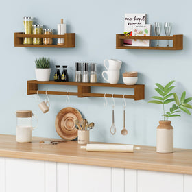 Forbena wall shelves adaptable for bathroom, kitchen, or bedroom storage.