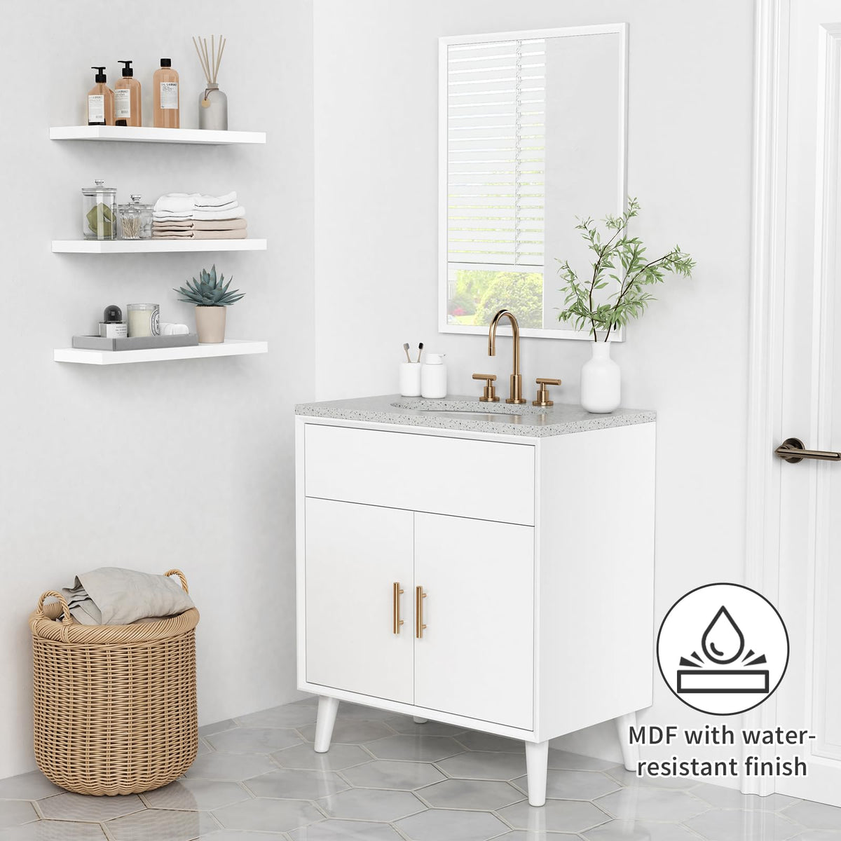 Forbena wall shelves organized in a kitchen and living room for storage