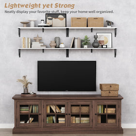 Forbena white floating shelves bracket detail highlights strong metal support
