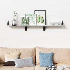 Forbena white floating shelves in kitchen for organization