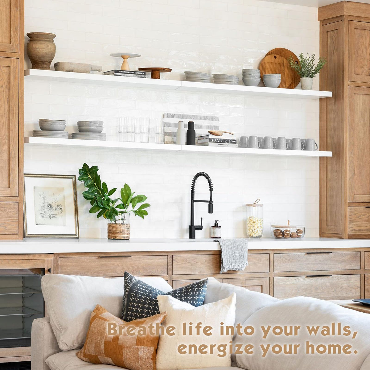 Forbena white floating shelves matte finish close-up shows durable look.
