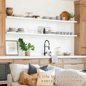 Forbena white floating shelves matte finish close-up shows durable look.