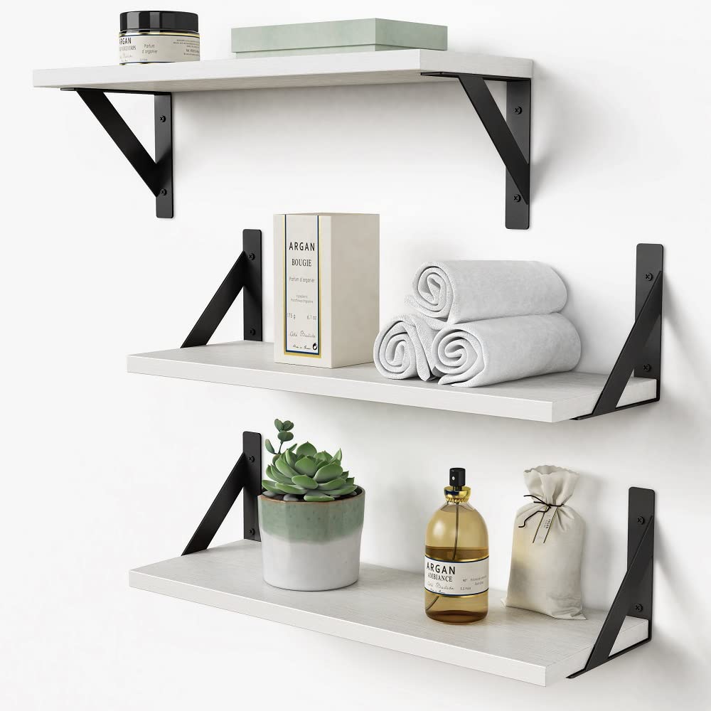 Forbena white floating shelves set3 over-toilet display maximizes small bathrooms